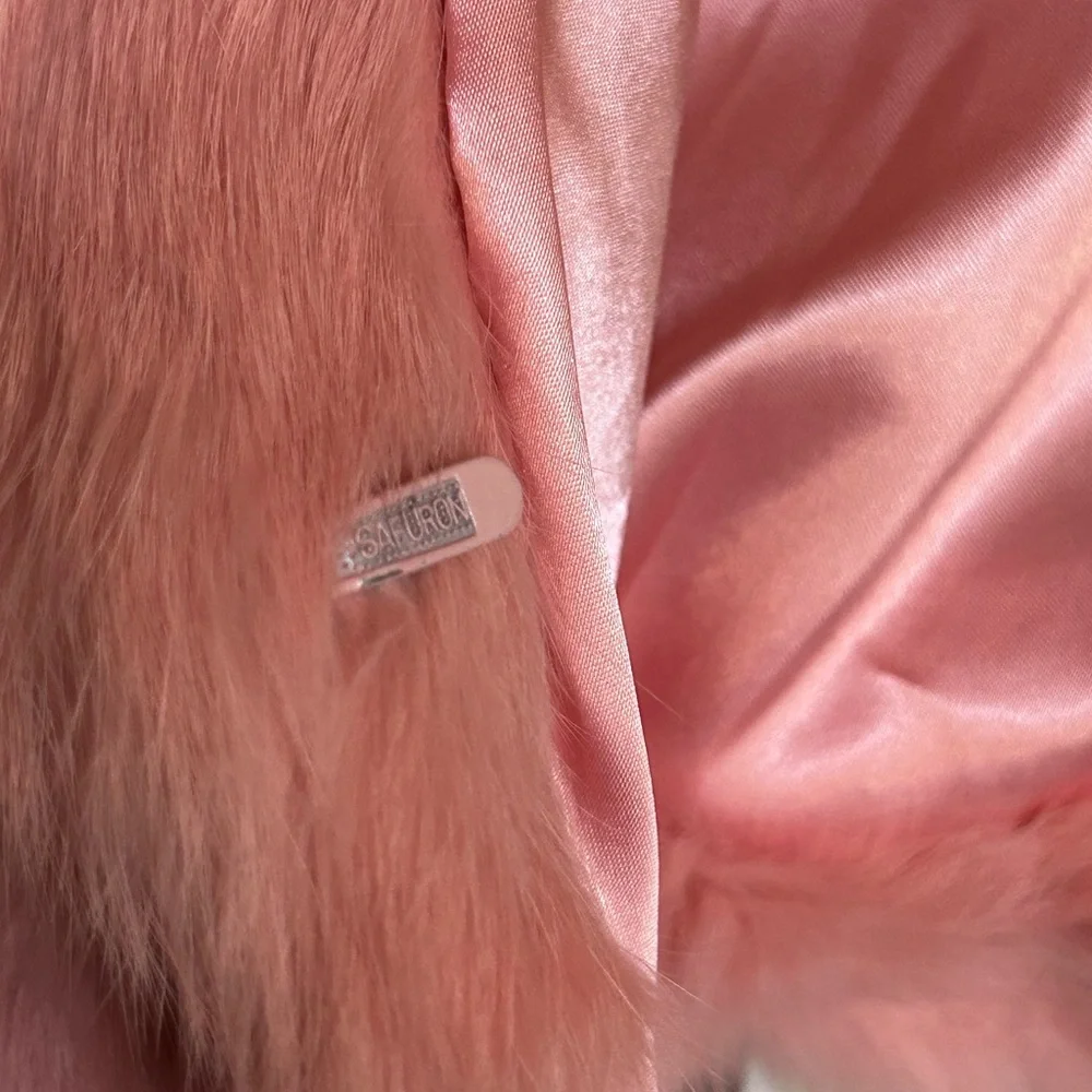 Pink Rabbit Fur Cropped Jacket - Picture 3 of 8